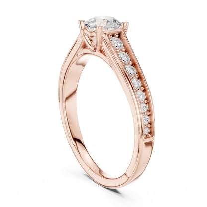 Round Accented Lab Grown Diamond Engagement Ring