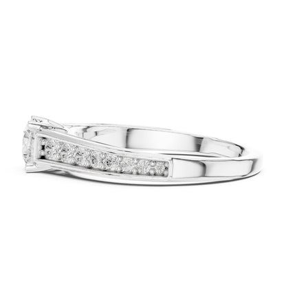 Round Accented Lab Grown Diamond Engagement Ring