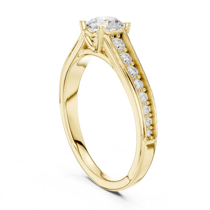 Round Accented Lab Grown Diamond Engagement Ring