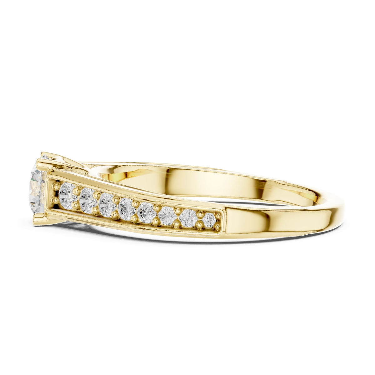 Round Accented Lab Grown Diamond Engagement Ring