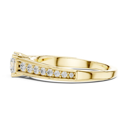 Round Accented Lab Grown Diamond Engagement Ring