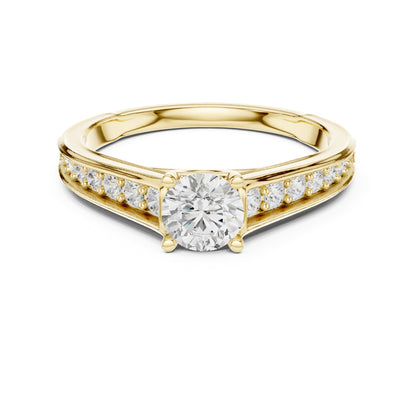 Round Accented Lab Grown Diamond Engagement Ring