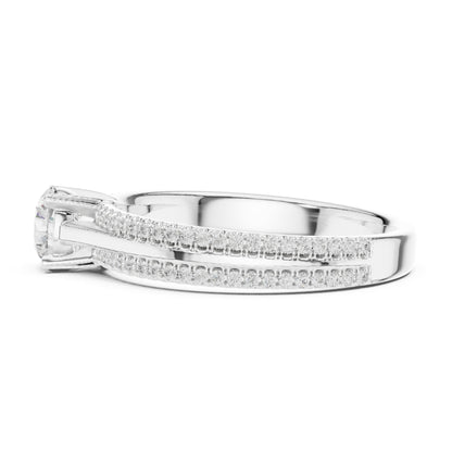 Round Accented Lab Grown Diamond Engagement Ring