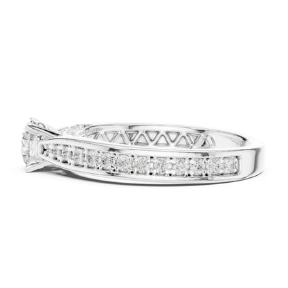 Round Accented Lab Grown Diamond Engagement Ring