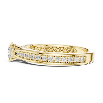Round Accented Lab Grown Diamond Engagement Ring