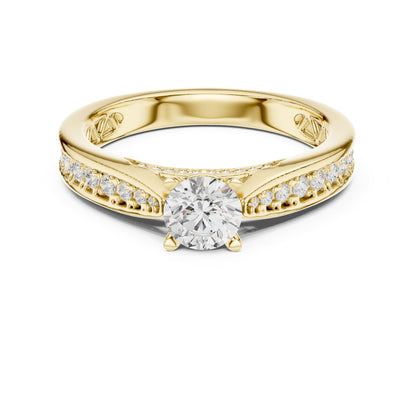 Round Accented Lab Grown Diamond Engagement Ring