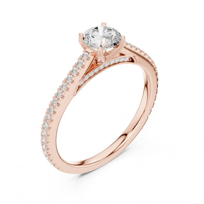 Round Accented Lab Grown Diamond Engagement Ring