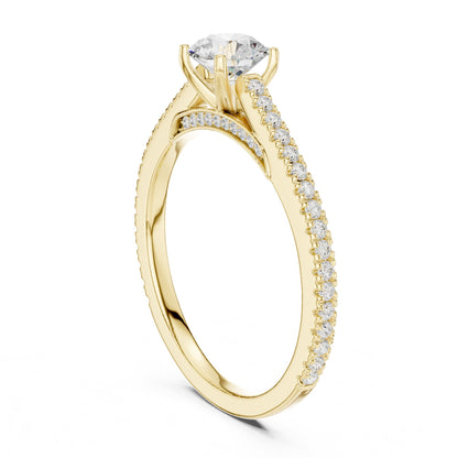 Round Accented Lab Grown Diamond Engagement Ring