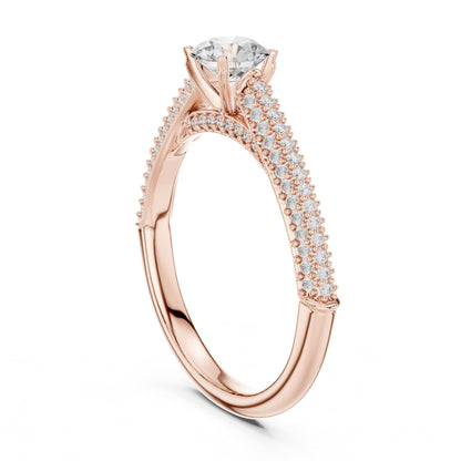 Round Accented Lab Grown Diamond Engagement Ring