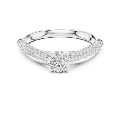 Round Accented Lab Grown Diamond Engagement Ring