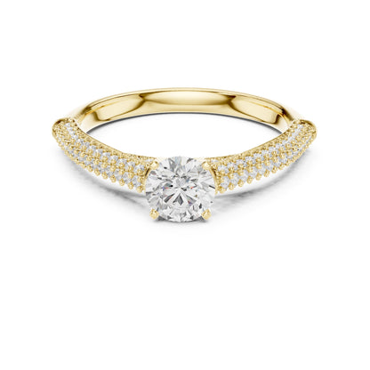 Round Accented Lab Grown Diamond Engagement Ring