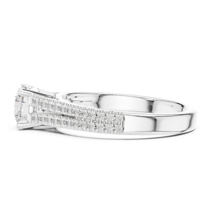 Round Accented Lab Grown Diamond Engagement Ring