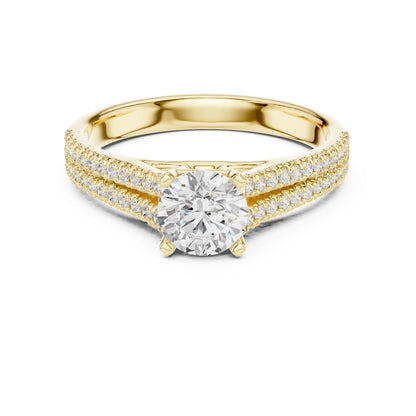 Round Accented Lab Grown Diamond Engagement Ring