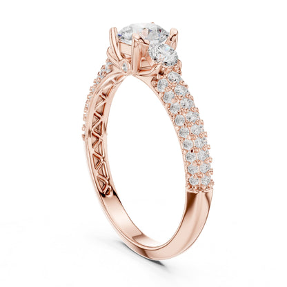 Round Accented Lab Grown Diamond Engagement Ring