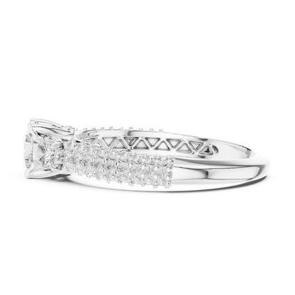 Round Accented Lab Grown Diamond Engagement Ring