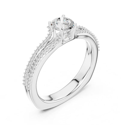 Round Accented Lab Grown Diamond Engagement Ring