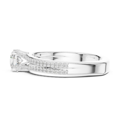 Round Accented Lab Grown Diamond Engagement Ring