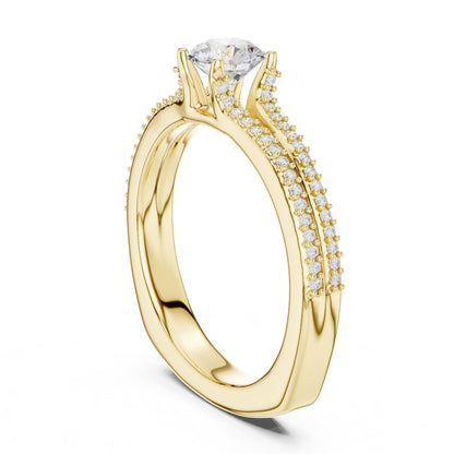Round Accented Lab Grown Diamond Engagement Ring