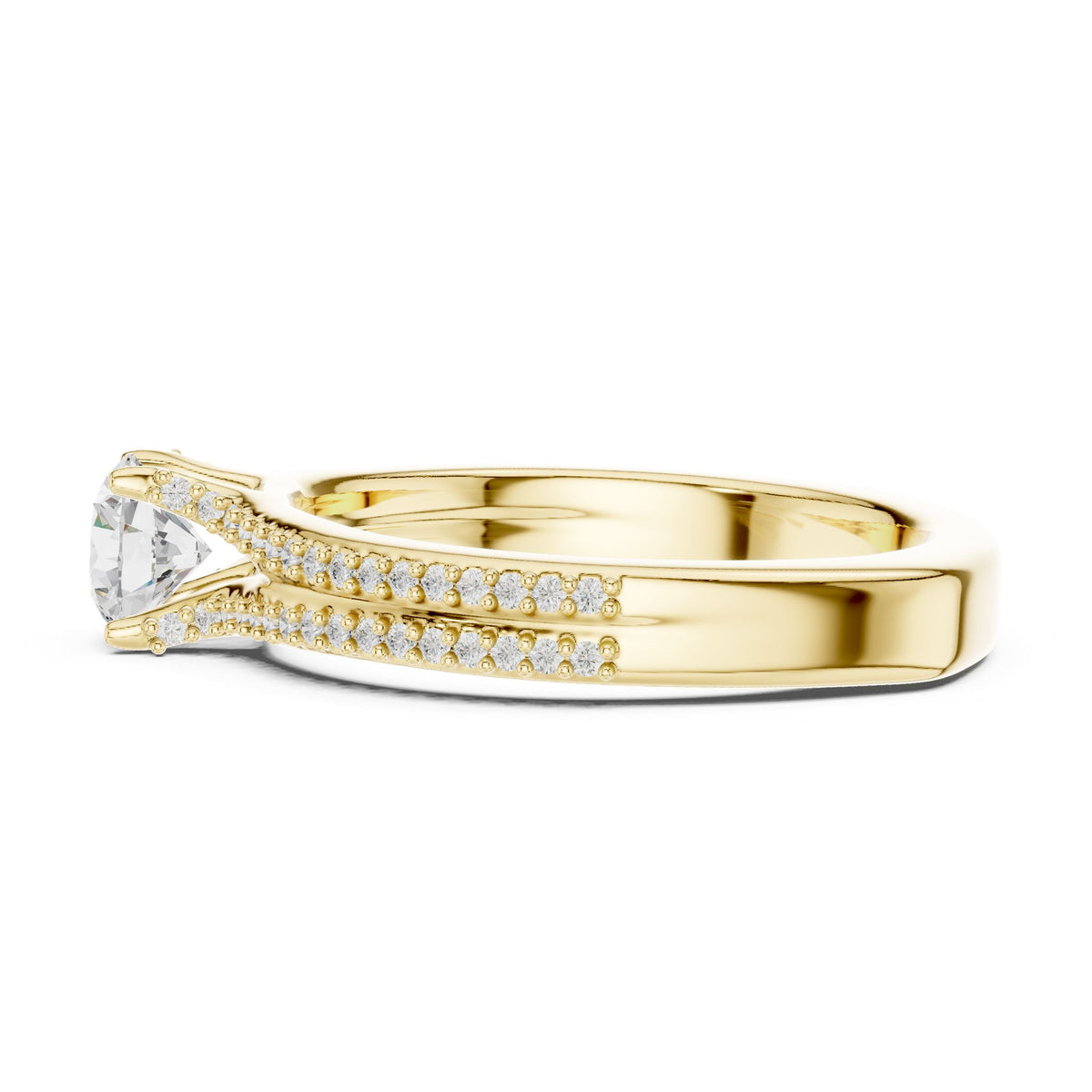 Round Accented Lab Grown Diamond Engagement Ring