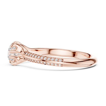 Round Accented Lab Grown Diamond Engagement Ring