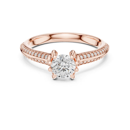 Round Accented Lab Grown Diamond Engagement Ring