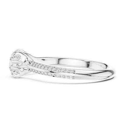 Round Accented Lab Grown Diamond Engagement Ring