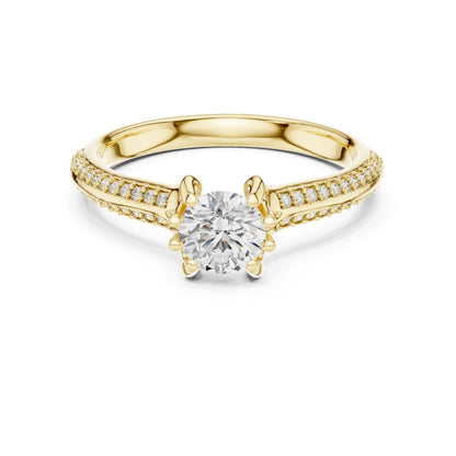 Round Accented Lab Grown Diamond Engagement Ring