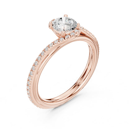 Round Accented Lab Grown Diamond Engagement Ring