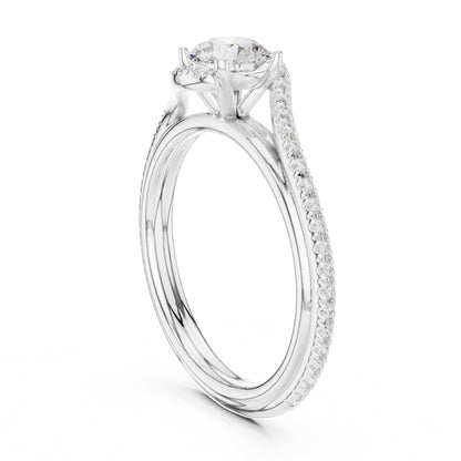 Round Accented Lab Grown Diamond Engagement Ring