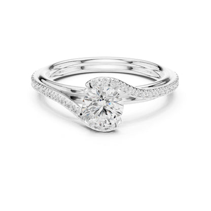 Round Accented Lab Grown Diamond Engagement Ring