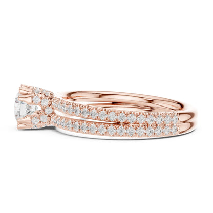 Round Accented Lab Grown Diamond Engagement Ring