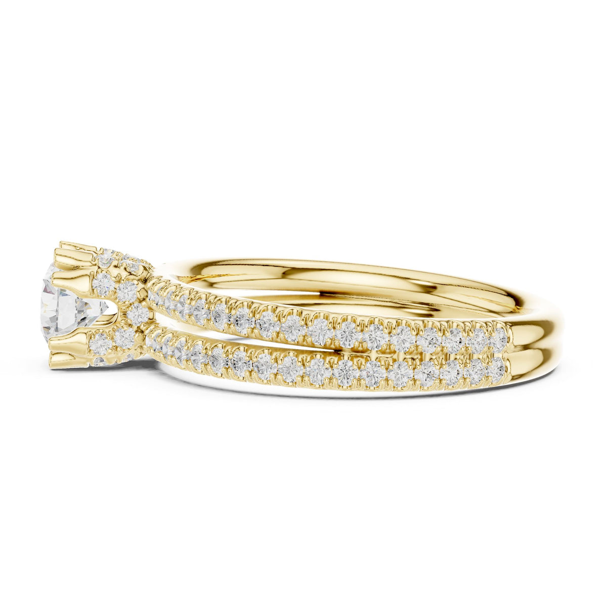 Round Accented Lab Grown Diamond Engagement Ring