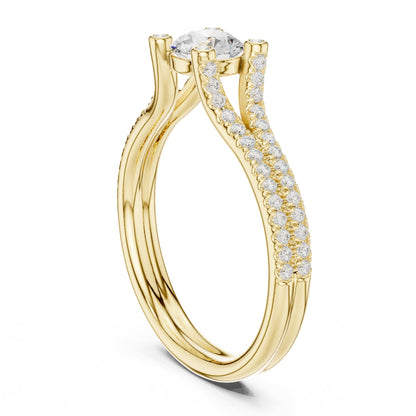 Round Accented Lab Grown Diamond Engagement Ring