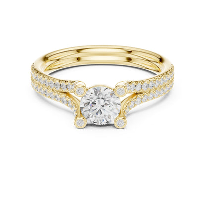 Round Accented Lab Grown Diamond Engagement Ring