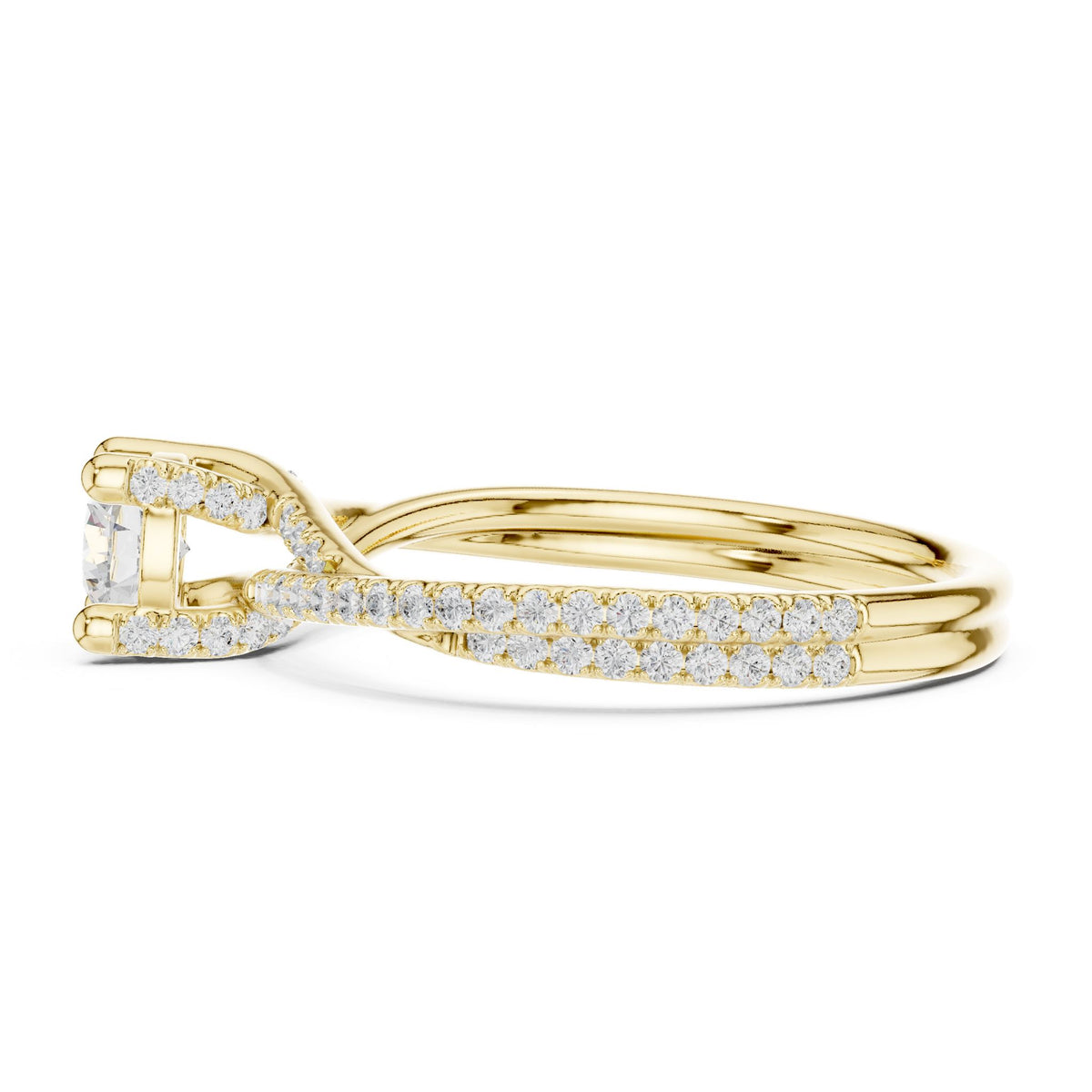 Round Accented Lab Grown Diamond Engagement Ring