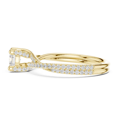 Round Accented Lab Grown Diamond Engagement Ring