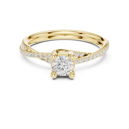 Round Accented Lab Grown Diamond Engagement Ring