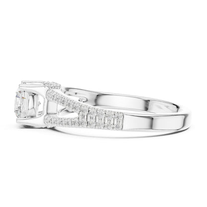 Round Accented Lab Grown Diamond Engagement Ring