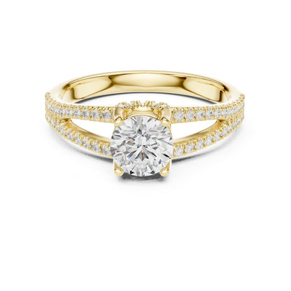 Round Accented Lab Grown Diamond Engagement Ring