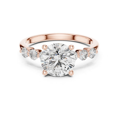 Round Accented Lab Grown Diamond Engagement Ring
