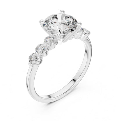 Round Accented Lab Grown Diamond Engagement Ring