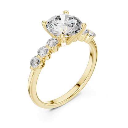 Round Accented Lab Grown Diamond Engagement Ring