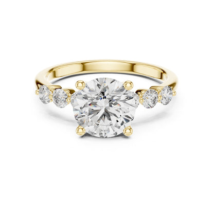 Round Accented Lab Grown Diamond Engagement Ring