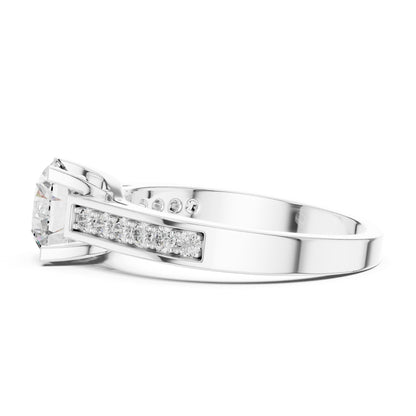 Round Accented Lab Grown Diamond Engagement Ring