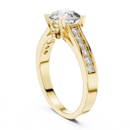Round Accented Lab Grown Diamond Engagement Ring