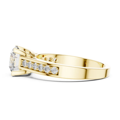 Round Accented Lab Grown Diamond Engagement Ring