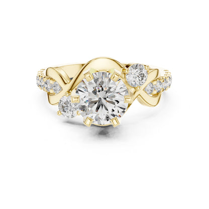 Round Accented Lab Grown Diamond Engagement Ring
