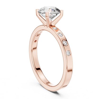 Round Accented Lab Grown Diamond Engagement Ring
