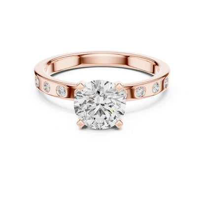 Round Accented Lab Grown Diamond Engagement Ring