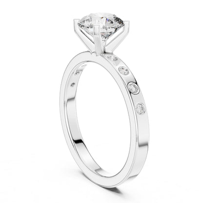 Round Accented Lab Grown Diamond Engagement Ring